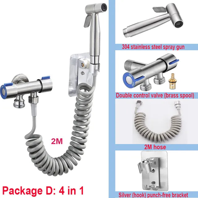 Bidet Stainless Steel Spray Gun Self Cleaning