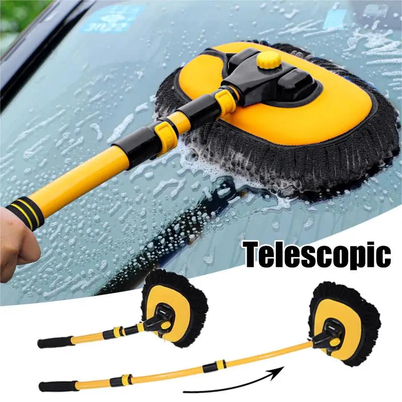 New Car Wash Mop Cleaning Brush Long Handle Cleaning Mop Retractable Bent Bar Car Wash Brush Car Cleaning Tools