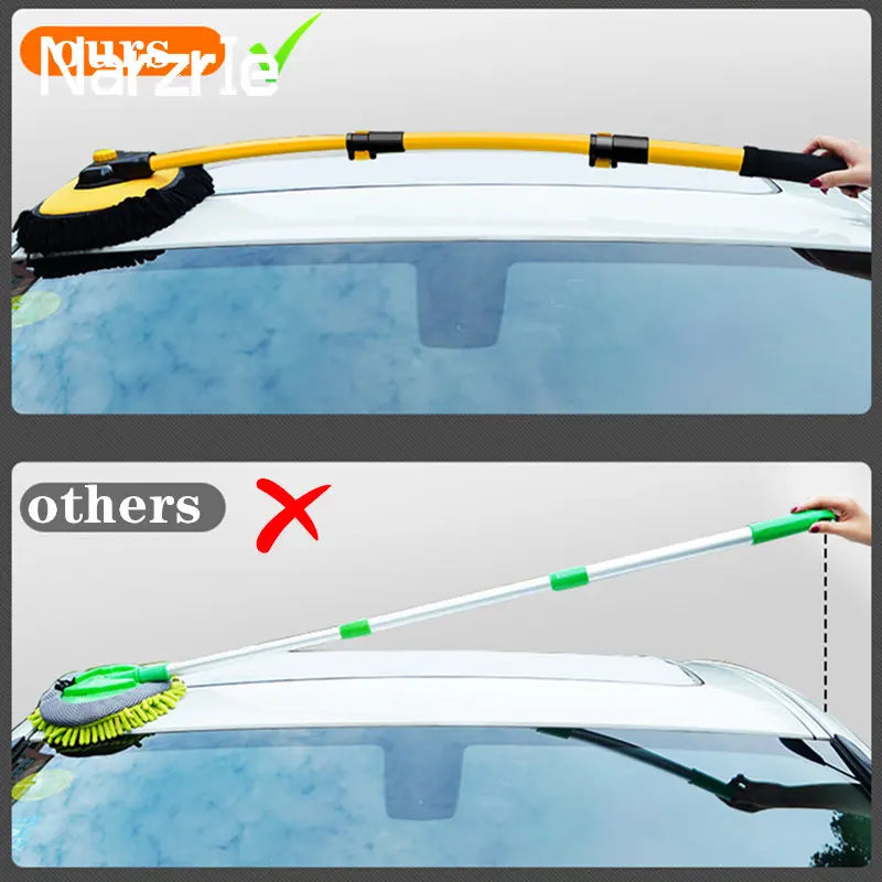New Car Wash Mop Cleaning Brush Long Handle Cleaning Mop Retractable Bent Bar Car Wash Brush Car Cleaning Tools