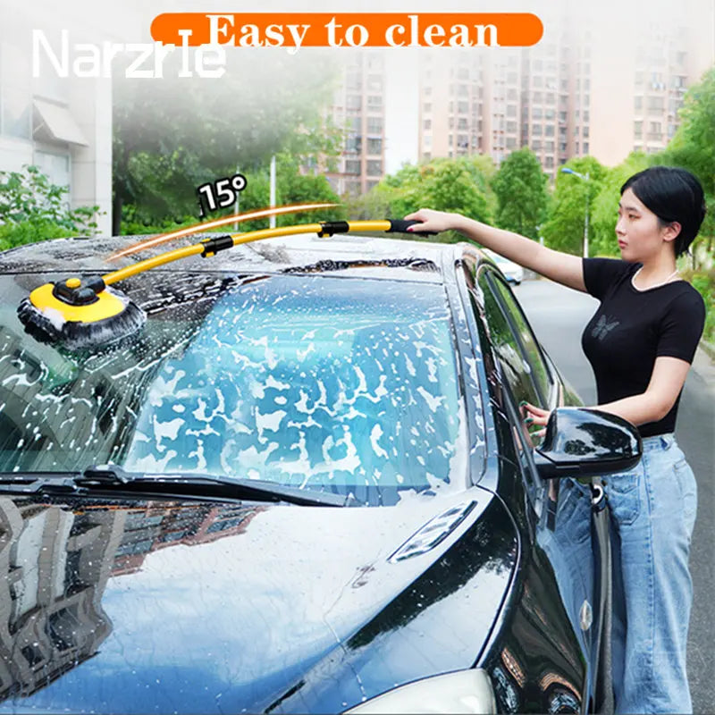 New Car Wash Mop Cleaning Brush Long Handle Cleaning Mop Retractable Bent Bar Car Wash Brush Car Cleaning Tools